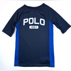 POLO Boys Rashguard‎ Shirt 7 Colorblock 1967 Graphic Summer Preppy Coastal Retro